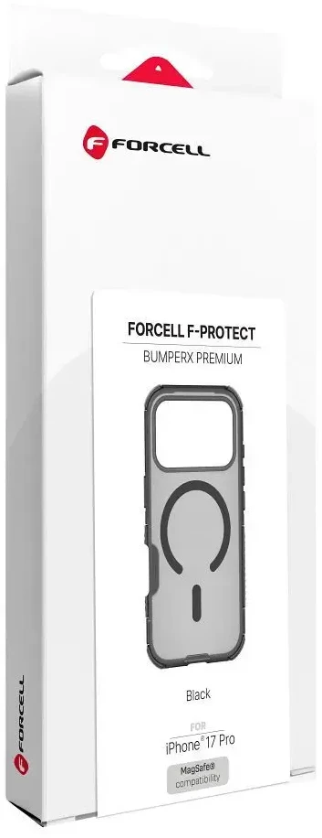 Forcell F-Protect BumperX Premium dėklas, skirtas iPhone 18 Pro / 17 Pro, suderinamas su MagSafe, juodas