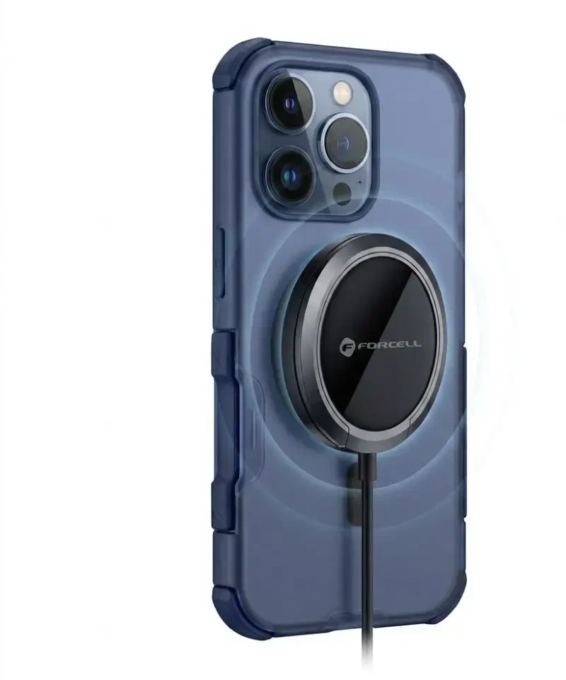 Dėklas Korpusas iPhone 18 Pro / 17 Pro „Forcell F-Protect BumperX Premium", suderinamas su MagSafe, tamsiai mėlynas