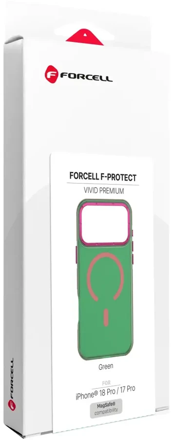 Dėklas Case for iPhone 18 Pro / 17 Pro Forcell F-Protect Vivid Premium compatible with MagSafe žalias