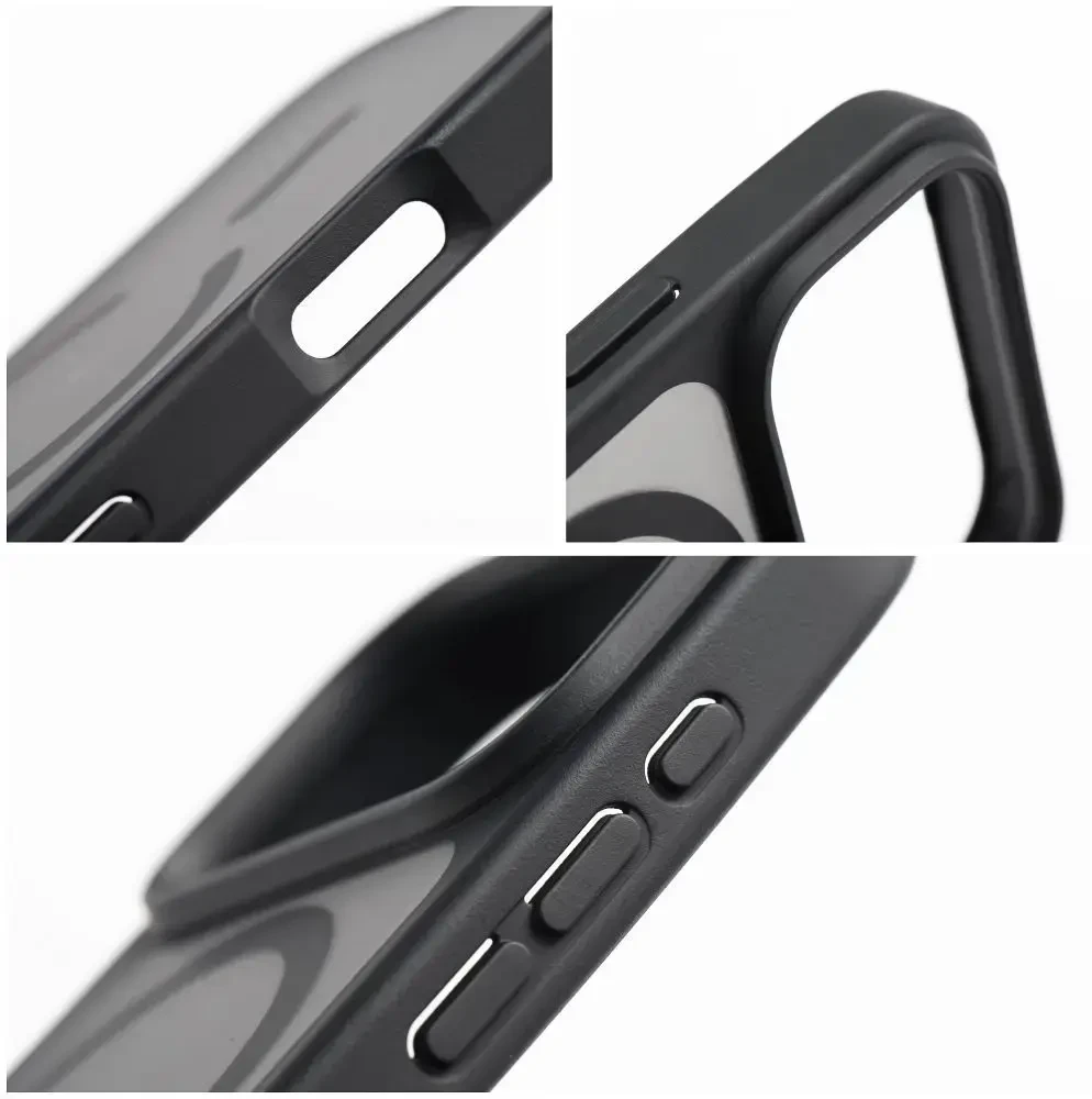 Dėklas Case for iPhone 18 Pro Max / 17 Pro Max Forcell F-Protect Smoke Hybrid Premium Lite compatible with MagSafe juodas