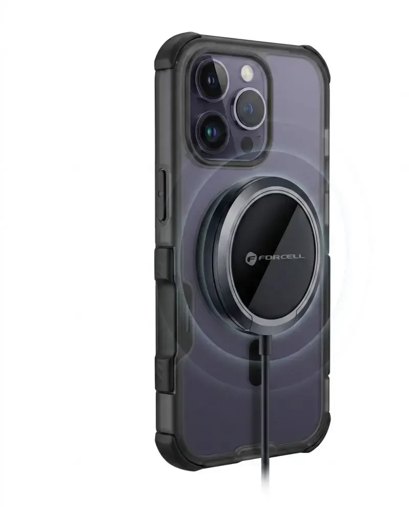 Dėklas Case for iPhone 18 Pro Max / 17 Pro Max Forcell F-Protect BumperX Premium, suderinamas su MagSafe, juodos spalvos