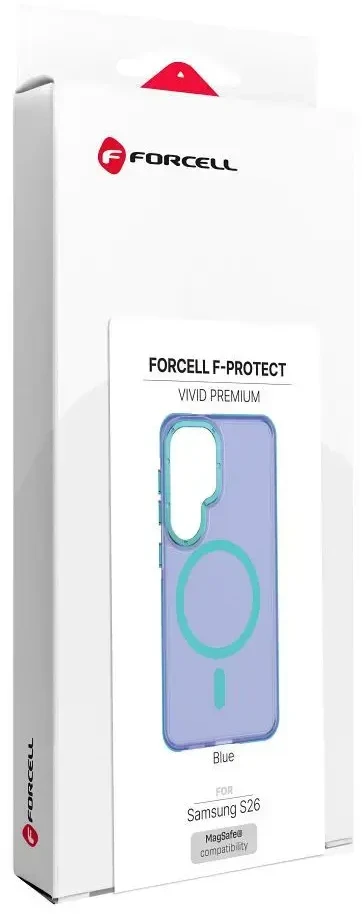 Dėklas Samsung S26 telefonui Forcell F-Protect Vivid Premium, suderinamas su MagSafe, mėlynas 0INT