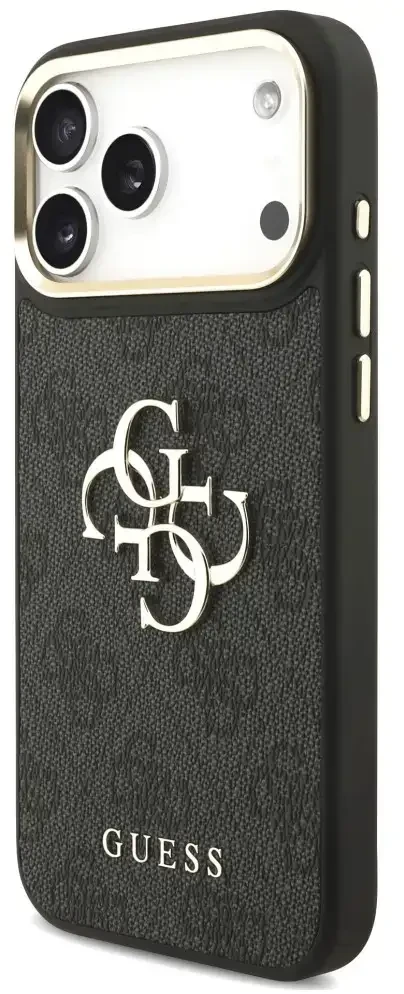 Dėklas Guess 4G Big 4G Classic Logo Big Strap Metal Mygtukai do iPhone 18 Pro / 17 Pro juoda