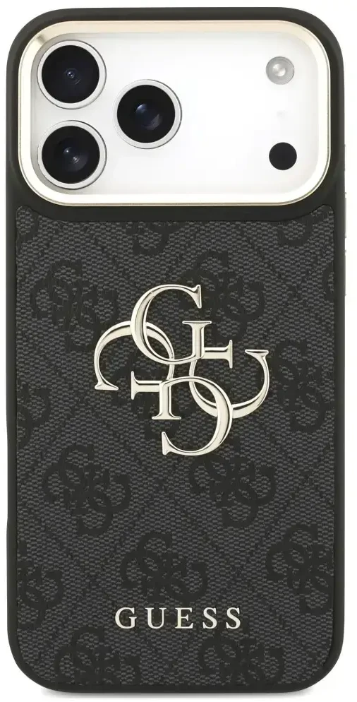 Dėklas Guess 4G Big 4G Classic Logo Big Strap Metal Mygtukai do iPhone 18 Pro / 17 Pro juoda