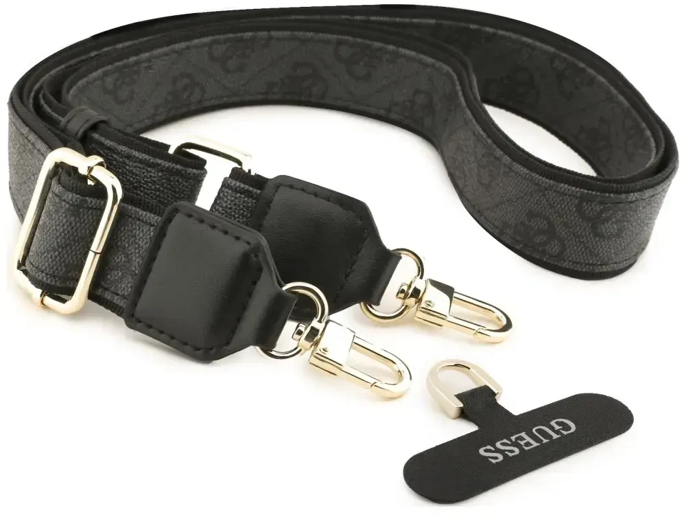 Dėklas Guess 4G Big 4G Classic Logo Big Strap Metal Mygtukai do iPhone 18 Pro / 17 Pro juoda