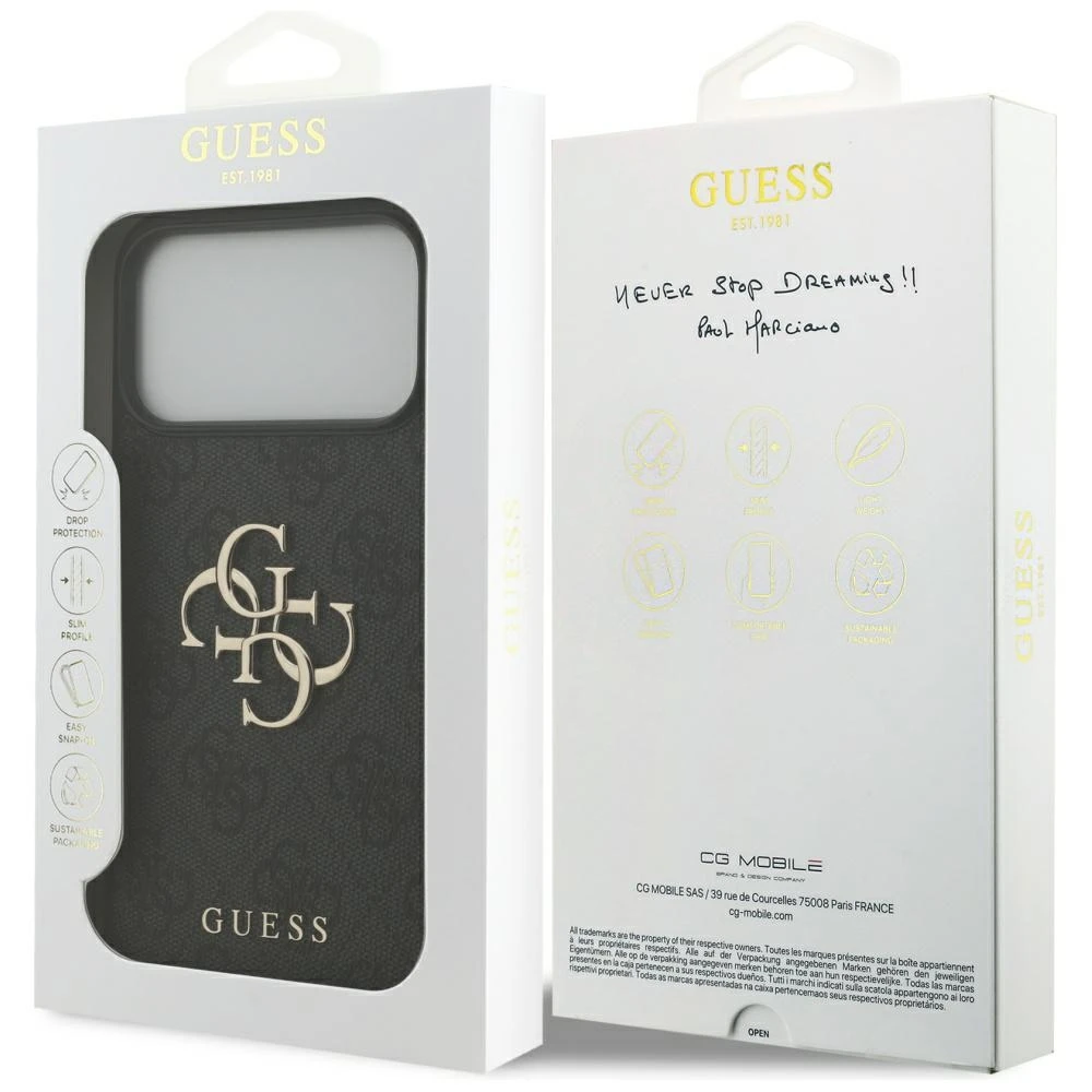 Dėklas Guess 4G Big Logo skirtas iPhone 17 Pro Max juodos spalvos