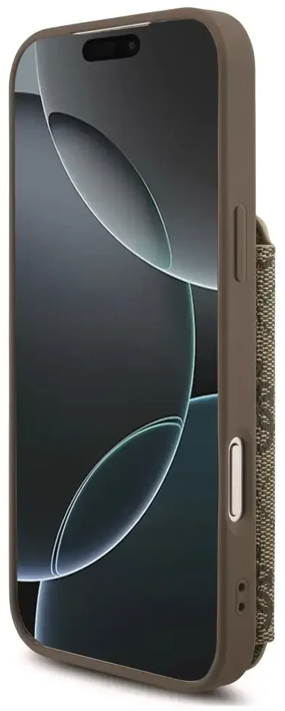 Dėklas Guess 4G Cardslots & Magnetic Closure Crossbody do iPhone 18 Pro / 17 Pro ruda