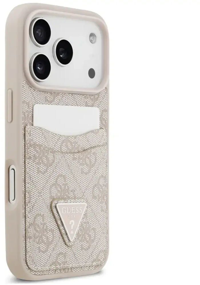 Dėklas Guess 4G Double Card Triangle do iPhone 18 Pro Max / 17 Pro Max rožinė