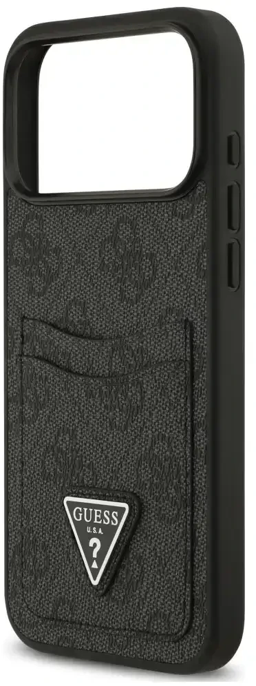 Dėklas Guess 4G Double Card Triangle do iPhone 18 Pro Max / 17 Pro Max juoda