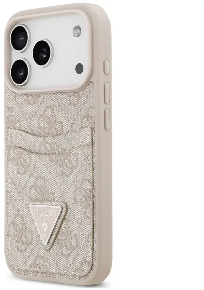 Dėklas Guess 4G Double Card Triangle do iPhone 18 Pro Max / 17 Pro Max rožinė