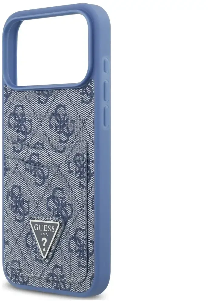 Dėklas Guess 4G Double Card Triange do iPhone 18 Pro Max / 17 Pro Max mėlyna