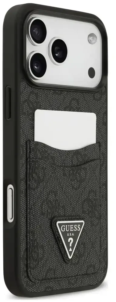 Dėklas Guess 4G Double Card Triangle do iPhone 18 Pro Max / 17 Pro Max juoda