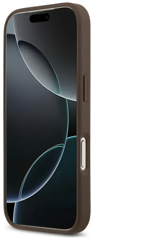 Dėklas Guess 4G Double Card Triangle do iPhone 18 Pro / 17 Pro ruda