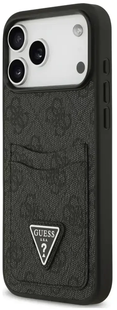 Dėklas Guess 4G Double Card Triangle do iPhone 18 Pro Max / 17 Pro Max juoda
