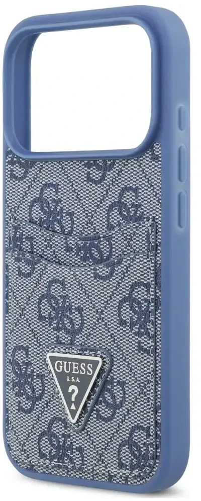 Dėklas Guess 4G Double Card Triange do iPhone 18 Pro / 17 Pro mėlyna