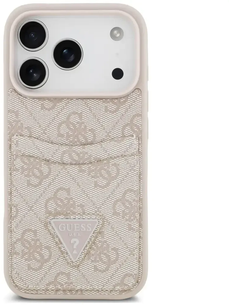 Dėklas Guess 4G Double Card Triangle do iPhone 18 Pro Max / 17 Pro Max rožinė