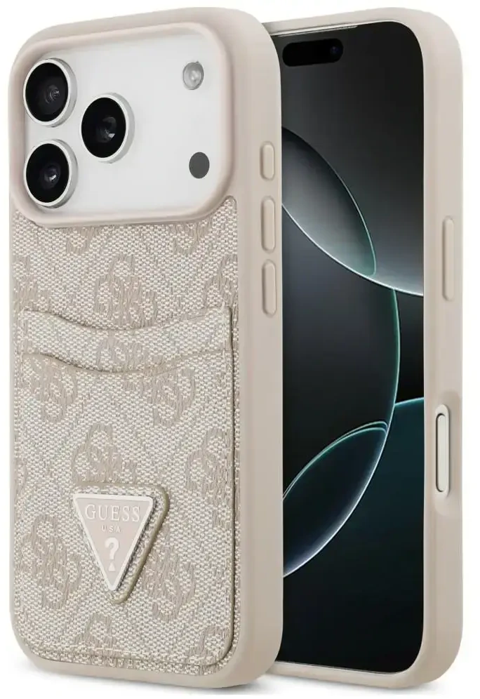 Dėklas Guess 4G Double Card Triangle do iPhone 18 Pro Max / 17 Pro Max rožinė