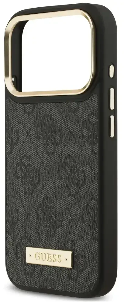 Dėklas Guess 4G Logo Plate MagSafe do iPhone 18 Pro Max / 17 Pro Max juoda