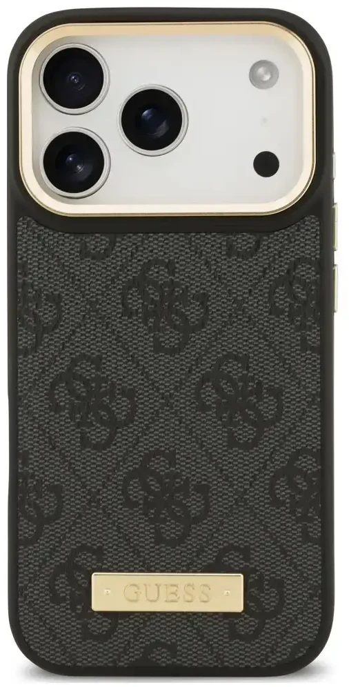 Dėklas Guess 4G Logo Plate MagSafe do iPhone 18 Pro Max / 17 Pro Max juoda