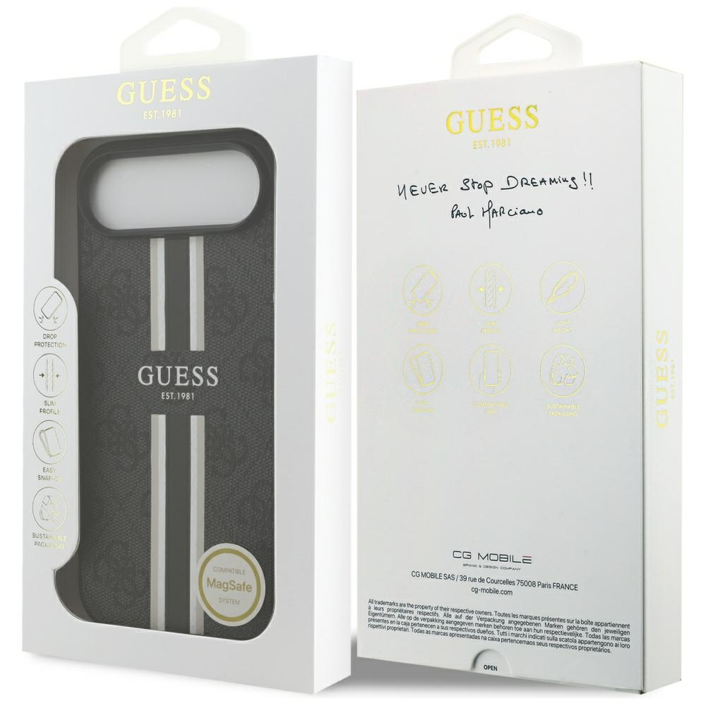 Guess 4G Printed Stripes MagSafe - dėklas skirtas Apple iPhone Air juodas