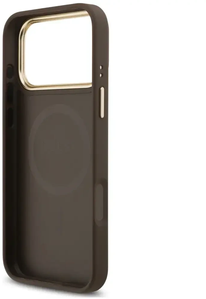 Dėklas Guess 4G Strass Logo MagSafe do iPhone 18 Pro Max / 17 Pro Max ruda