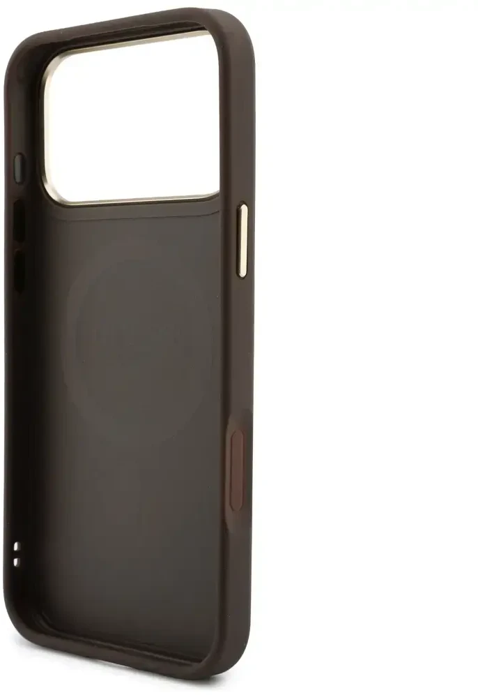 Dėklas Guess 4G su portfelem Magsafe do iPhone 18 Pro / 17 Pro ruda