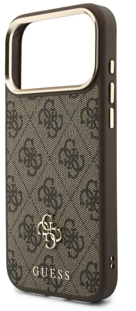 Dėklas Guess 4G su portfelem Magsafe do iPhone 18 Pro / 17 Pro ruda