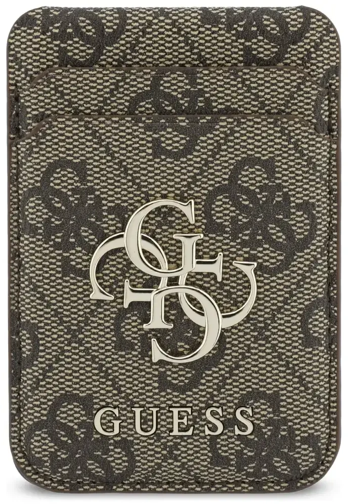 Dėklas Guess 4G su portfelem Magsafe do iPhone 18 Pro / 17 Pro ruda