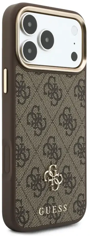 Dėklas Guess 4G su portfelem Magsafe do iPhone 18 Pro / 17 Pro ruda