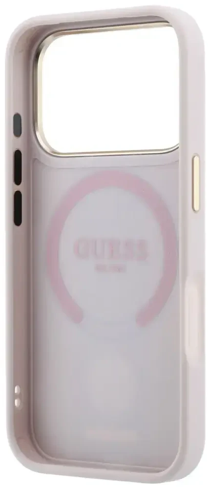 Dėklas Guess 4G with Stripe Round and Classic Logos MagSafe do iPhone 18 Pro / 17 Pro rožinė