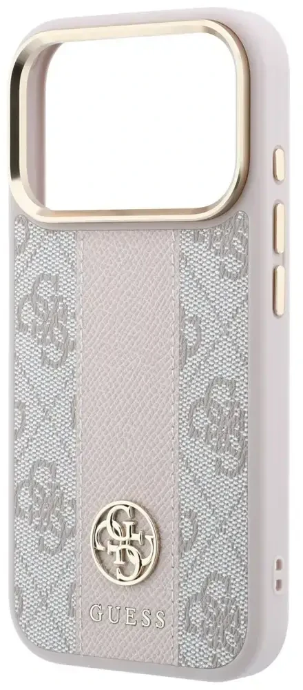 Dėklas Guess 4G with Stripe Round and Classic Logos MagSafe do iPhone 18 Pro / 17 Pro rožinė