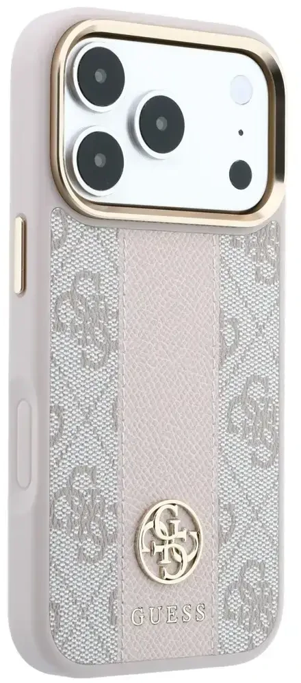 Dėklas Guess 4G with Stripe Round and Classic Logos MagSafe do iPhone 18 Pro Max / 17 Pro Max rožinė