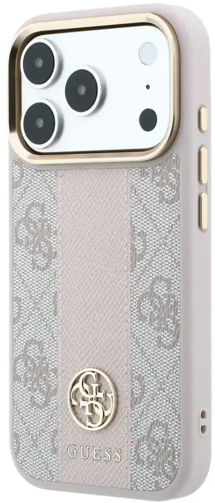 Dėklas Guess 4G with Stripe Round and Classic Logos MagSafe do iPhone 18 Pro Max / 17 Pro Max rožinė
