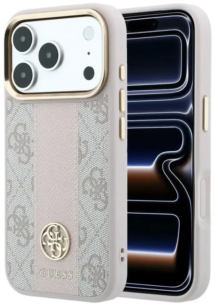 Dėklas Guess 4G with Stripe Round and Classic Logos MagSafe do iPhone 18 Pro / 17 Pro rožinė
