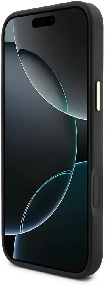 Dėklas Guess 4G su portfelem i smyczą Magsafe do iPhone 18 Pro Max / 17 Pro Max juoda
