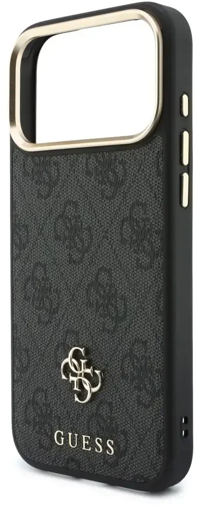 Dėklas Guess 4G su portfelem i smyczą Magsafe do iPhone 18 Pro Max / 17 Pro Max juoda