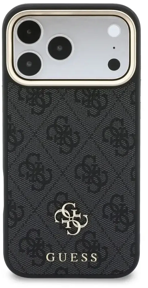 Dėklas Guess 4G su portfelem i smyczą Magsafe do iPhone 18 Pro Max / 17 Pro Max juoda