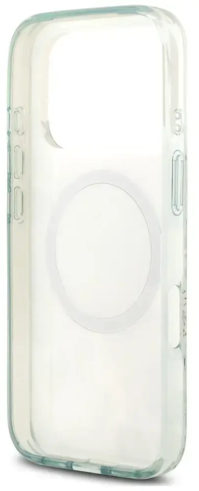 Dėklas Guess IML Flower & Tonal Circle MagSafe do iPhone 18 Pro / 17 Pro žalia