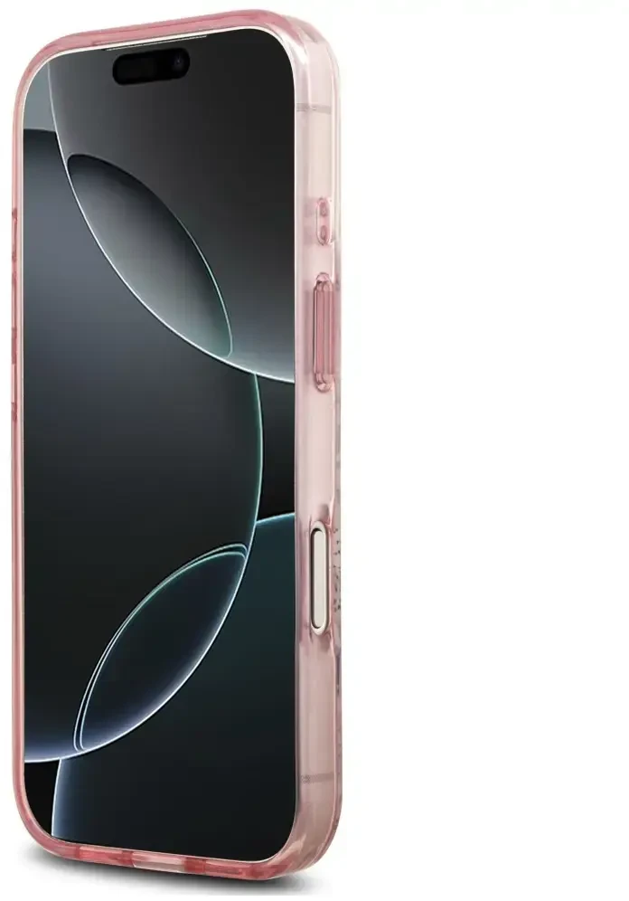 Dėklas Guess IML Flower & Tonal Circle MagSafe do iPhone 18 Pro Max / 17 Pro Max rožinė
