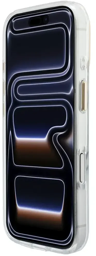 Dėklas Guess IML Script Metal MagSafe do iPhone 18 Pro Max / 17 Pro Max permatomas