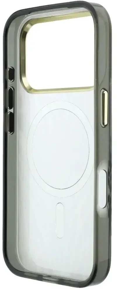 Dėklas Guess IML Zebra Glitter Triangle Logo MagSafe do iPhone 18 Pro Max / 17 Pro Max sidabrinė