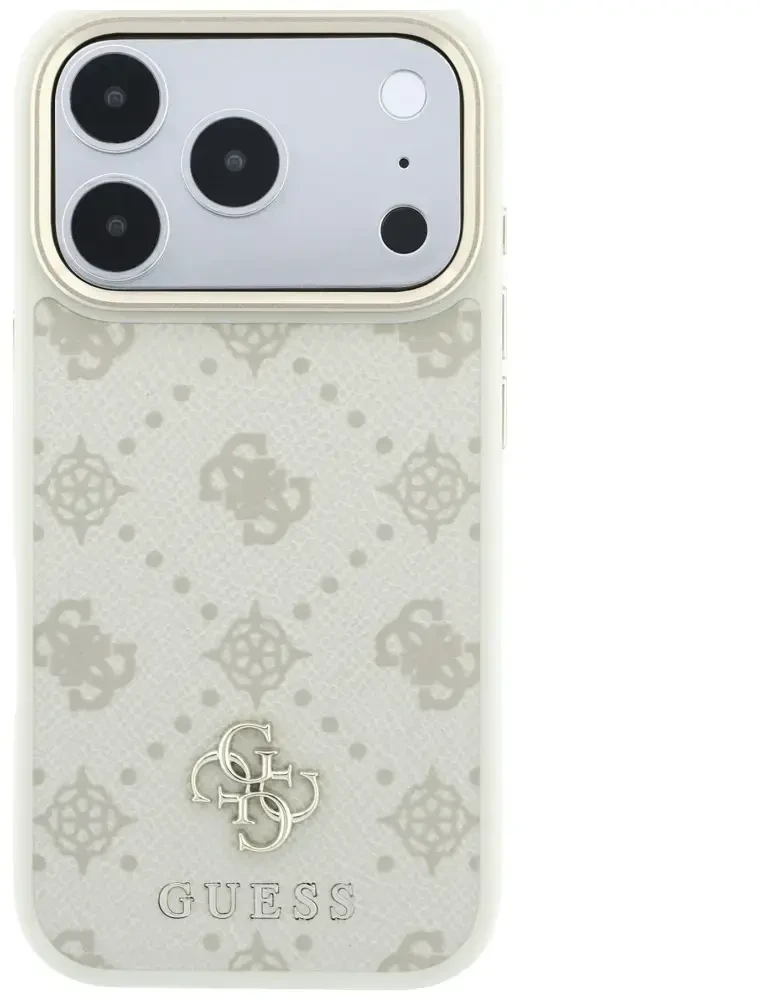 Dėklas Guess Peony 4G Small Logo MagSafe do iPhone 18 Pro Max / 17 Pro Max smėlio spalva