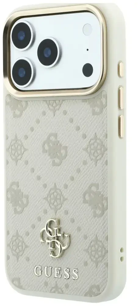 Dėklas Guess Peony 4G Small Logo MagSafe do iPhone 18 Pro Max / 17 Pro Max smėlio spalva