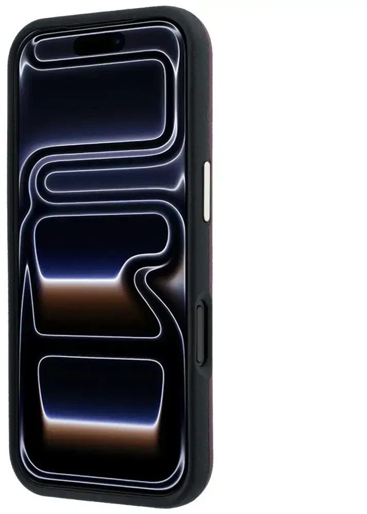 Dėklas Guess Perforated 4G Gold Logo Magsafe do iPhone 18 Pro / 17 Pro bordo spalvos