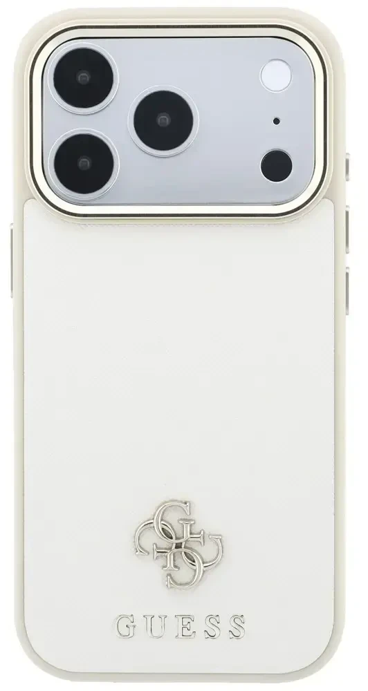 Dėklas Guess Saffiano Small 4G & Classic Logo MagSafe do iPhone 18 Pro Max / 17 Pro Max smėlio spalva