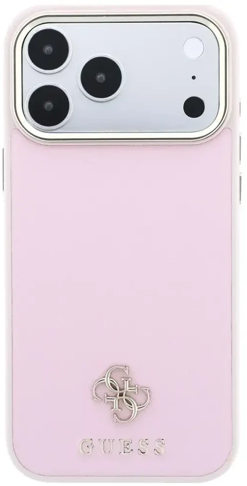 Dėklas Guess Saffiano Small 4G & Classic Logo MagSafe do iPhone 18 Pro / 17 Pro rožinė