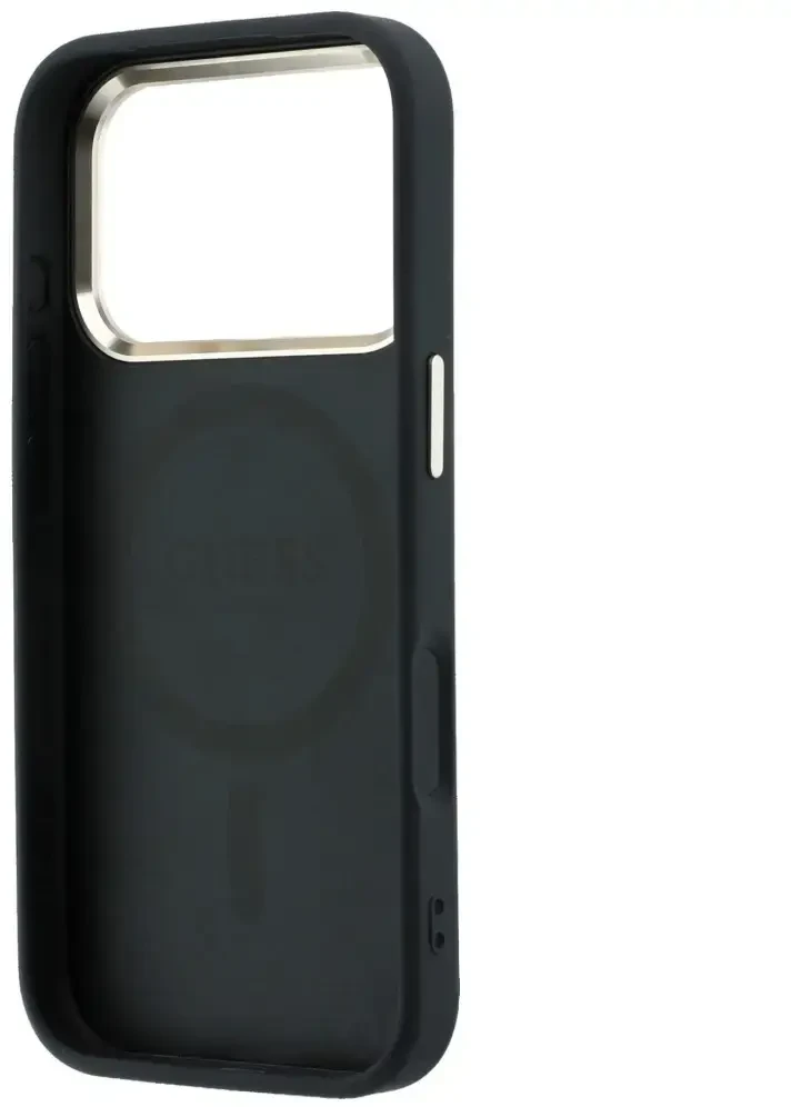 Dėklas Guess Saffiano Small 4G & Classic Logo MagSafe do iPhone 18 Pro Max / 17 Pro Max juoda