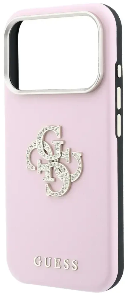 Dėklas Guess Smooth & Big Strass Logo do iPhone 18 Pro Max / 17 Pro Max rožinė