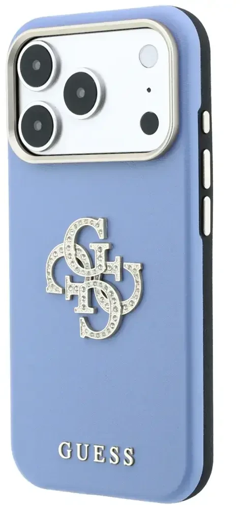 Dėklas Guess Smooth & Big Strass Logo do iPhone 18 Pro Max / 17 Pro Max mėlyna