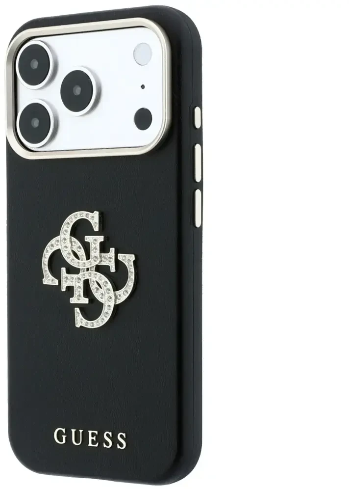 Dėklas Guess Smooth & Big Strass Logo do iPhone 18 Pro Max / 17 Pro Max juoda